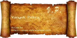 Vanyek Petra névjegykártya
